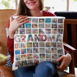 Grandma Photo Pillow Family Keepsake Memory Cushion Velvet Design Picture Gift Grandmother Birthday Special Present Personalised Item