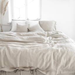 Natural Linen Duvet Cover - Soft Stonewashed Bedding, Queen & King Sizes - thumbnail 3