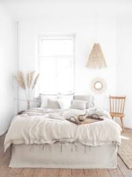 Natural Linen Duvet Cover - Soft Stonewashed Bedding, Queen & King Sizes - thumbnail 1