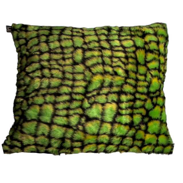 Beautiful & Soft Crocodile/Dinosaur Scale Faux Fur Fluff Cushion Cover Great Fun Fabric Decorative Fits 18 X - image 1