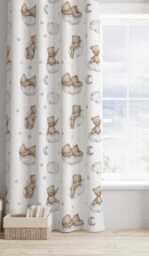 Bears On Cloud, One Panel, Width-117cm, Length-137cm, Curtain, Sale, Blackout Or Non Blackout, Eyelet, Bear Curtains, Home Decor
