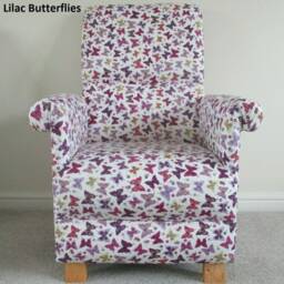 Prestigious Butterflies Chintz Fabric Adult Chair Armchair Accent Pretty Nursery Butterfly Pink Lilac Lemon Small Nursing Dragon Fly Bedroom - thumbnail 3