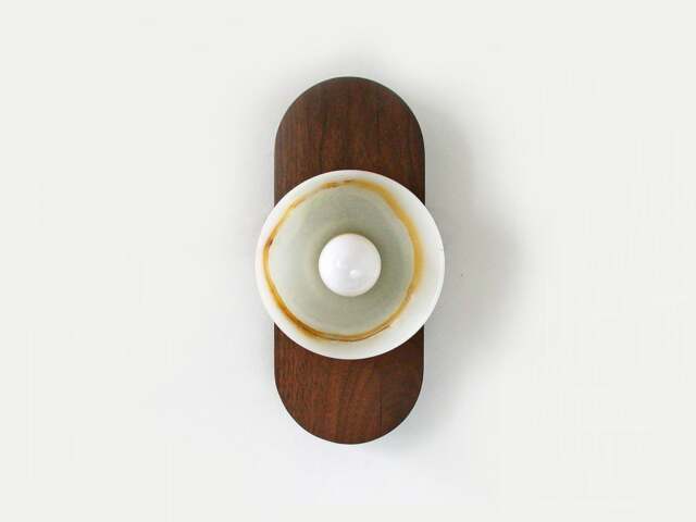 Walnut & Onyx Stone Vanity Lighting Bathroom Wall Light Bedside Fixture Dining Room Sconce Foyer - image 1