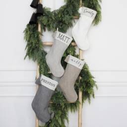 Personalized Christmas Stocking - Customized Name Children Stockings Farmhouse Monogram Family - thumbnail 2