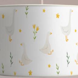 Lampshade Goose & Flower, Children's Fabric Light, Baby Room Decoration, Pastel Lighting Fixture, Available Pendant Light - thumbnail 3
