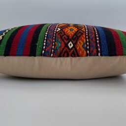 Kilim Cushion Cover, Handmade Multicolour Turkish Cushion, Pillow, Decorative Throw Navajo 24''x24''/59x59 cm - thumbnail 3