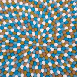 Felt Ball Rug Handmade Wool Play Mat, Nursery Decor - 20-250 cm - thumbnail 4