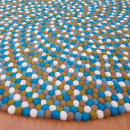 Felt Ball Rug Handmade Wool Play Mat, Nursery Decor - 20-250 cm - thumbnail 3