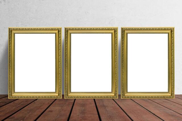 A2 Poster Frames/ A3/A4 Photo Frame A5 - Black Gold Picture Ornate With A Matt -Pack Of 3 Frames Shabby Chic - image 1
