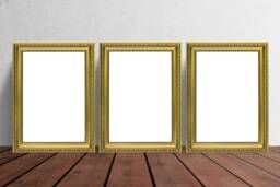 A2 Poster Frames/ A3/A4 Photo Frame A5 - Black Gold Picture Ornate With A Matt -Pack Of 3 Frames Shabby Chic