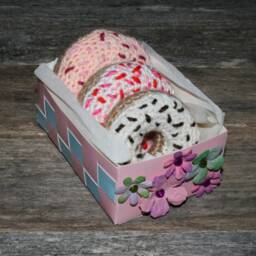 Crochet Donut - Box Set Of 3 Tea Party Food Pretend Play - thumbnail 2