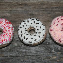 Crochet Donut - Box Set Of 3 Tea Party Food Pretend Play - thumbnail 4