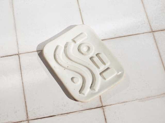 Handmade Speckled Ceramic Soap Dish Geometric White Glaze Stoneware - image 1