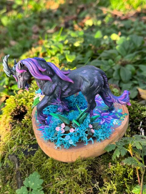 Night Mare Unicorn Ardenweald Diorama 12cm X 15cm 3D Printed Figure - image 1