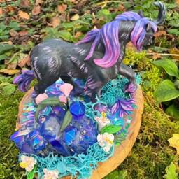 Night Mare Unicorn Ardenweald Diorama 12cm X 15cm 3D Printed Figure - thumbnail 2