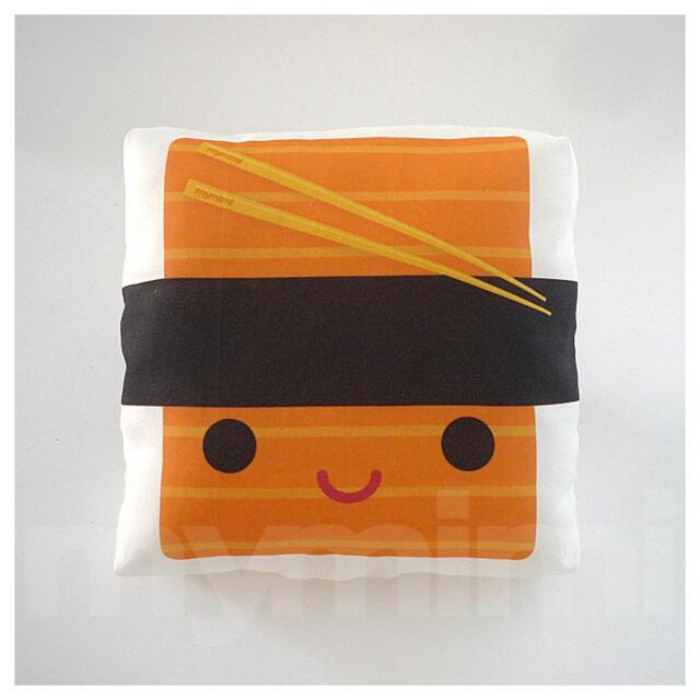 Sushi Pillow Kawaii Shrimp Roll Food Plush - 7x7 - image 1