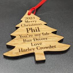 Personalised Wooden Christmas Tree Decorations. Ideal Teacher Gift - thumbnail 2