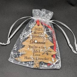 Personalised Wooden Christmas Tree Decorations. Ideal Teacher Gift - thumbnail 3