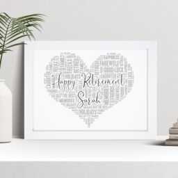 Personalised Retirement Word Art Print, Custom Wall Framed Picture Nl - thumbnail 1