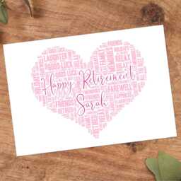 Personalised Retirement Word Art Print, Custom Wall Framed Picture Nl - thumbnail 3