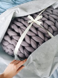 Chunky Knit Blanket, Throw, Hand Super Blanke - thumbnail 1