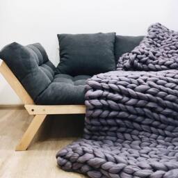 Chunky Knit Blanket, Throw, Hand Super Blanke - thumbnail 2