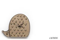 Cute Hedgehog - Wooden & Acrylic Wall Clock Kids Nursery Room Teens Baby - thumbnail 1