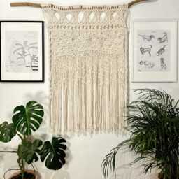 One Of A Kind Large Macrame Wall Hanging, Abstract Textile Art For Interior - thumbnail 2