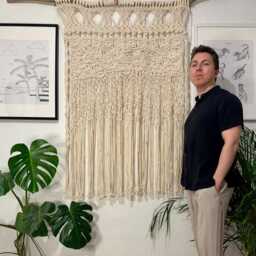 One Of A Kind Large Macrame Wall Hanging, Abstract Textile Art For Interior - thumbnail 4