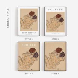 Lovers Print, Man & Woman Hug Egon Schiele Poster, Bedroom Home Decor, Painting Art Reproduction, Exhibition Wall Art, Printable Canvas - thumbnail 2