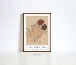 Lovers Print, Man & Woman Hug Egon Schiele Poster, Bedroom Home Decor, Painting Art Reproduction, Exhibition Wall Art, Printable Canvas - thumbnail 1
