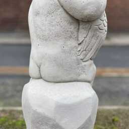 Boy With Snake Statue Stone Child Sculpture Concrete Figurine Handmade Patio Decoration Outdoor Ornament Kids Art Gift - thumbnail 4