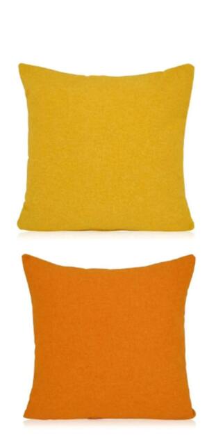 Brushed Shetland Cushion With Filler, Orange Or Yellow Colourful Home Decor - image 1