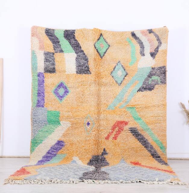 Moroccan Rug, Berber 6x9 Ft, Orange Boujaad Rug - image 1