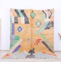 Moroccan Rug, Berber 6x9 Ft, Orange Boujaad Rug - thumbnail 1
