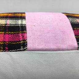 Vintage Turkish Kilim Pillow, Bohemian Handwoven Accent Pillow - 16x24 - thumbnail 4