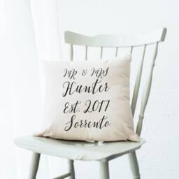Personalised Cotton Canvas Cushion - Wedding Anniversary, New Home Gift - thumbnail 2