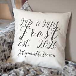 Personalised Cotton Canvas Cushion - Wedding Anniversary, New Home Gift - thumbnail 1