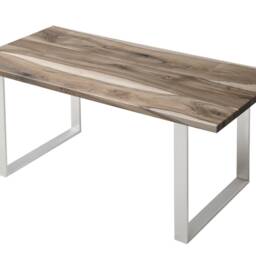 Live Edge Dining Table, Walnut Table, Slabs Wooden Industrial Dining Table - thumbnail 4