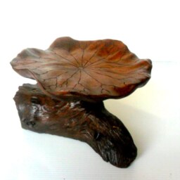 "Natural Wooden Bowl Rustic Driftwood Lotus Leaf Art Handmade Teak Wood Home Decor/Zen Gift Rustikalen Sch??sse 9""x7""x5.5" - thumbnail 2