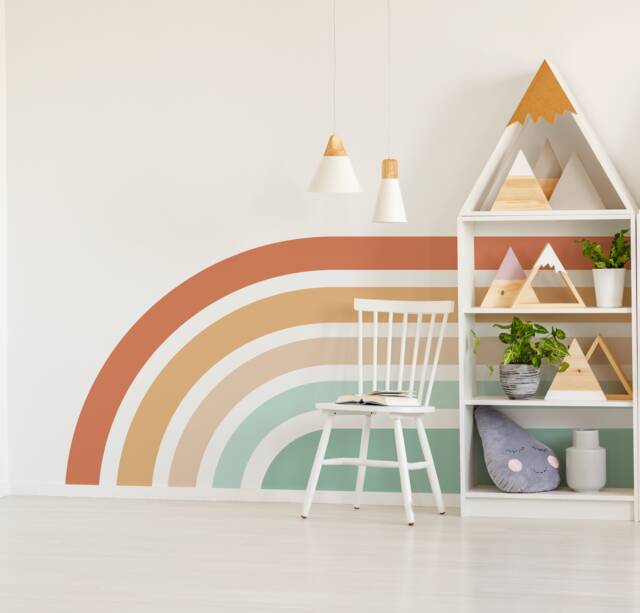 Oversized Rainbow Wall Decal, Removable Peel & Stick, Nursery Decor - image 1