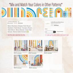 Oversized Rainbow Wall Decal, Removable Peel & Stick, Nursery Decor - thumbnail 4