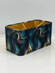 Handmade By Order Luxury Black Gold Lava Abstract Marble Geometric Pattern Rectangular Shape Lamp Shade Pendant All Shapes Sizes Avail - thumbnail 1