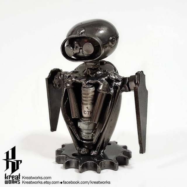 Little Cute Robot - Small Item/Recycle Metal Sustainable Sculpture Art - image 1