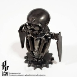 Little Cute Robot - Small Item/Recycle Metal Sustainable Sculpture Art - thumbnail 4