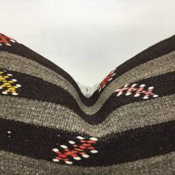 Vintage Turkish Kilim Pillow Cover, Handwoven Accent Throw - 16x24 - thumbnail 2