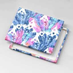 Colorful Feathers Canvas, Picture Wall Hanging, Blue Art, Animals Canvas Painting - thumbnail 3