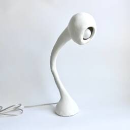 Biomorphic Xl Line By Studio Chora, Tall Table Lamp, White Limestone, in Stock - thumbnail 2