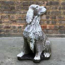 Concrete Cocker Spaniel Dog Sculpture Stone Large Statue Memorial Pet Ornament Handmade Figurine Outdoor Decor - thumbnail 3