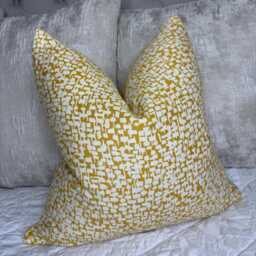 Mustard Yellow White Cushion Cover, Scandi Retro Style Pillow Cover - Double Sided Decorative Sofa Bed Yin